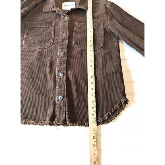 Wallflower Shirt Jacket Womens Medium Corduroy Frayed Edge Autumn Shacket Layers - Picture 14 of 14